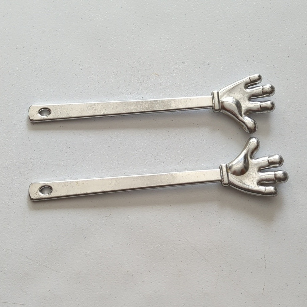 Disney Silver Hand-Shaped Stir/Salad Sticks Or Tongs ?? MICKEY!!!! - Picture 5 of 12